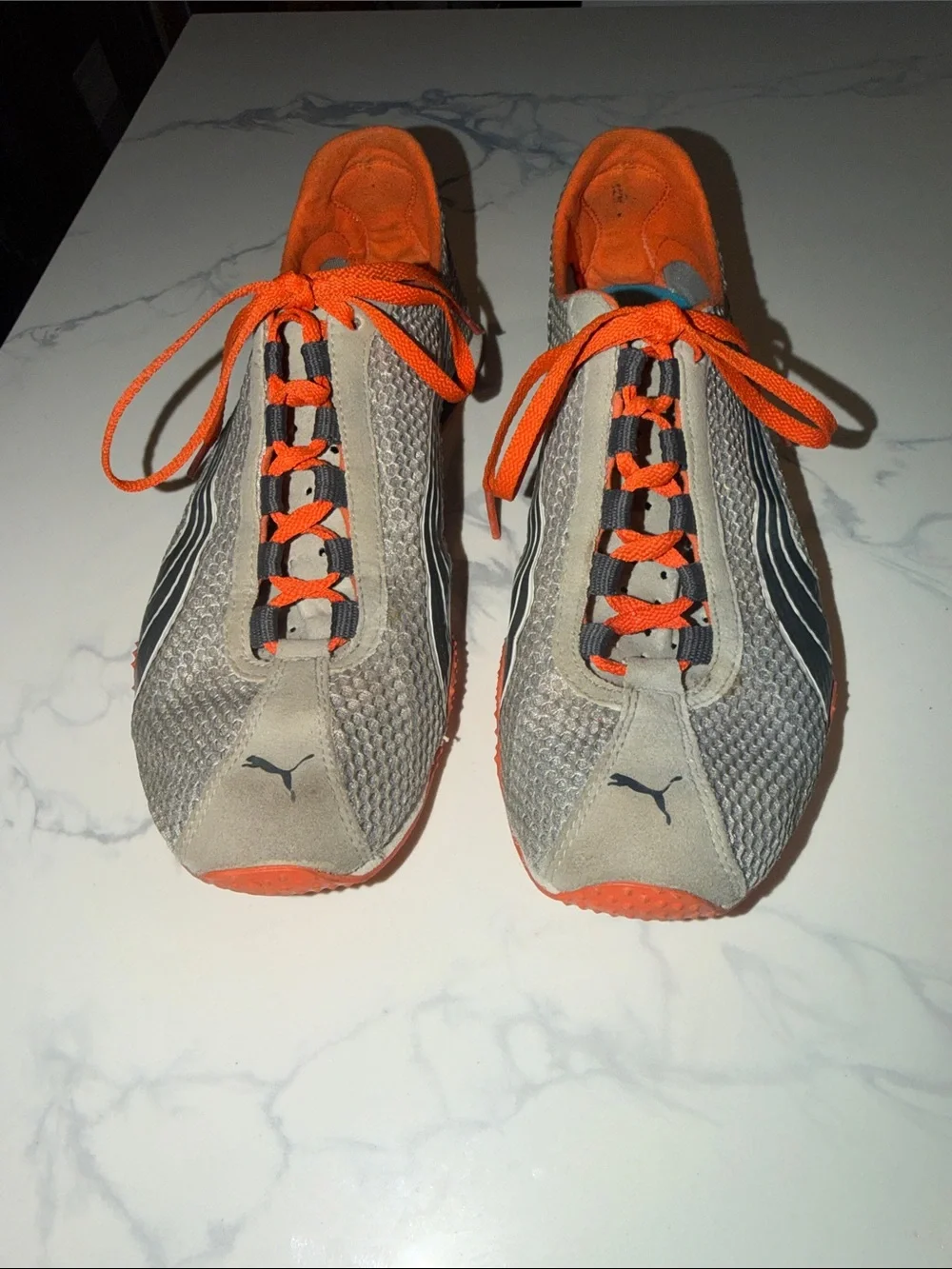 Puma Gray and Orange Athletic Sneakers